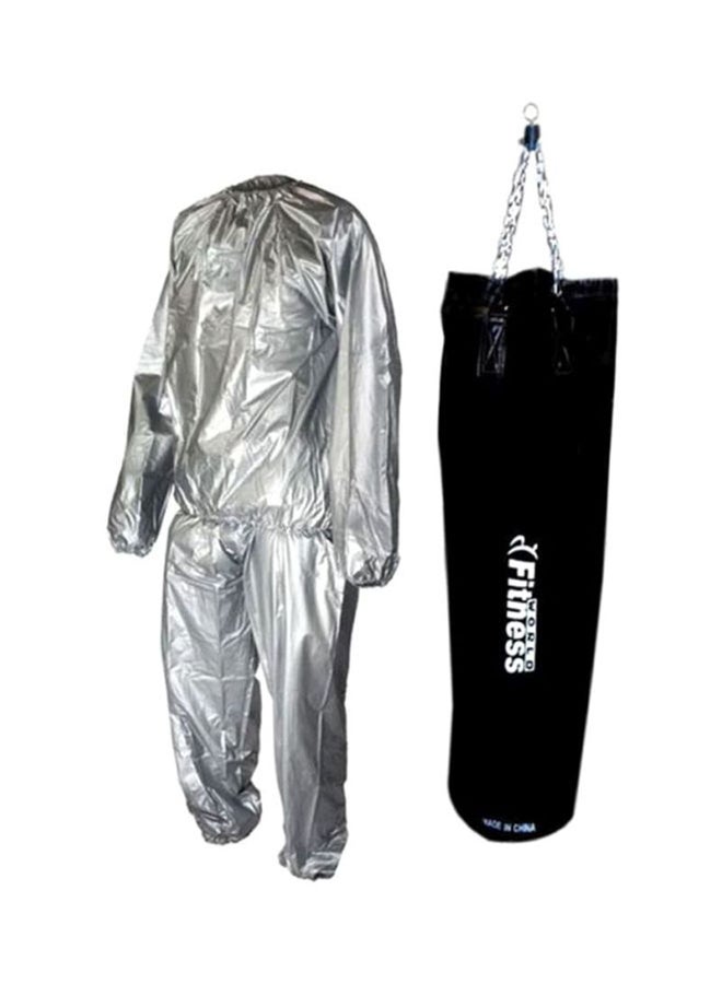 Fitness World Boxing Empty Punch Bag With Sauna Suit  - Image 1