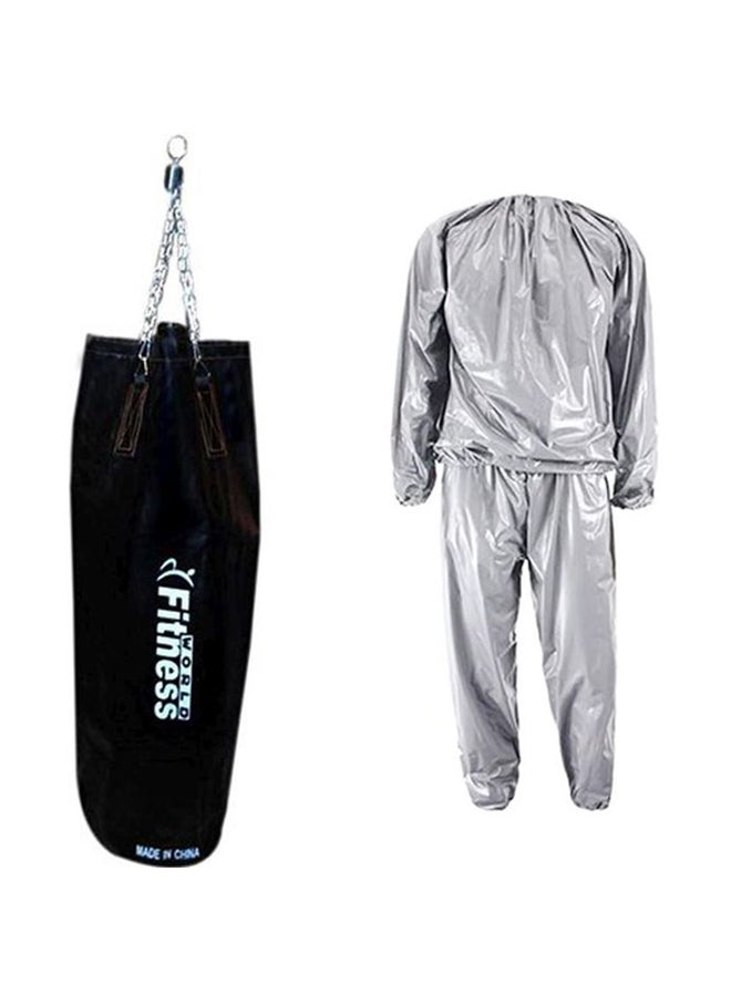 Fitness World Boxing Empty Punch Bag With Sauna Suit  - Image 2