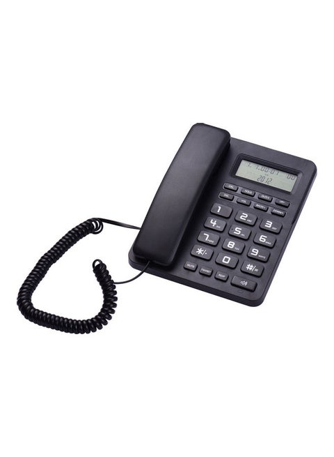 Wired Landline Phone with LCD Display Black