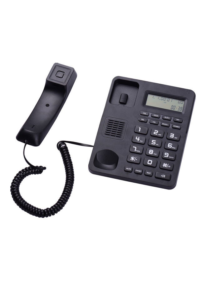 Wired Landline Phone with LCD Display Black