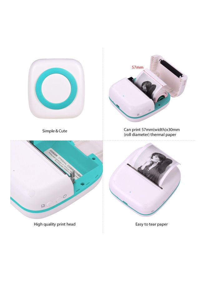 Mini Portable Pocket Printer White/Blue - Image 5
