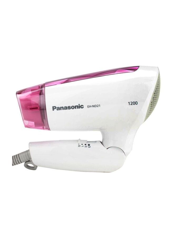 Panasonic - Hair Dryer 1200W Quick Compact Gentle Drying, Foldable Eh Nd21 Pink/White - Image 1