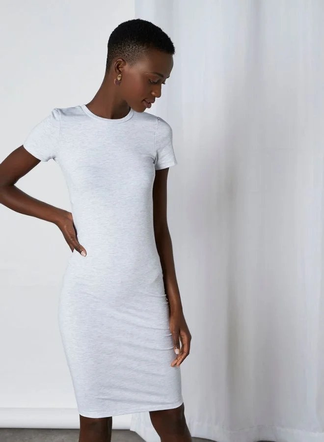 Cotton On Basic Plain Crew Neck Midi Dress