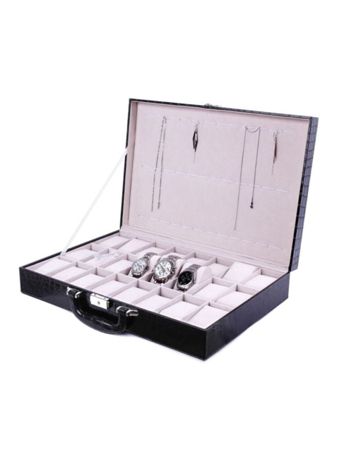بيوينتي حقيبة من الجلد الصناعي لتخزين الساعات مزودة بعدد 24 فتحة - Image 2