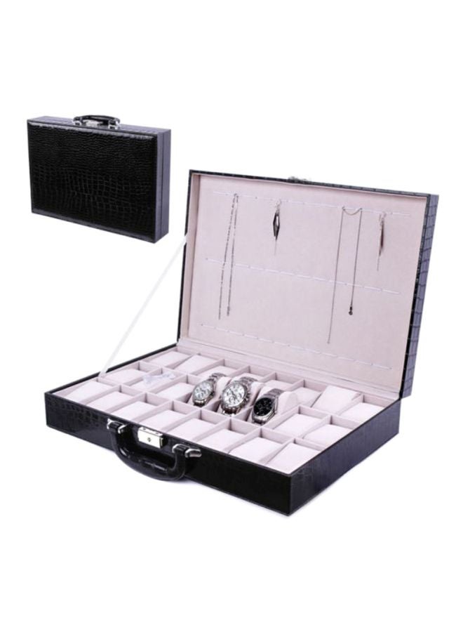 بيوينتي حقيبة من الجلد الصناعي لتخزين الساعات مزودة بعدد 24 فتحة - Image 3
