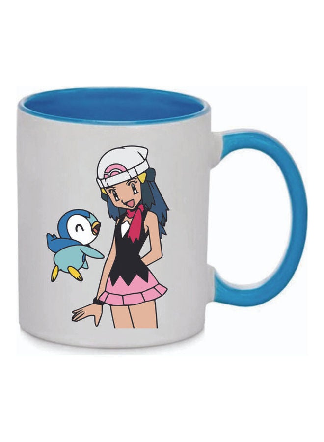 Pokemon Anime Girl Printed Ceramic Mug Multicolour