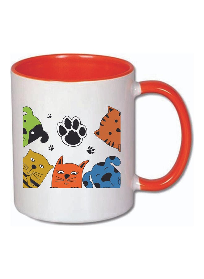 Paw Animals Printed Ceramic Mug Multicolour
