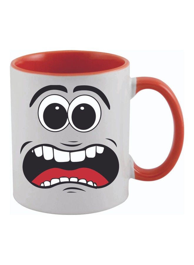 Face Printed Ceramic Mug Multicolour