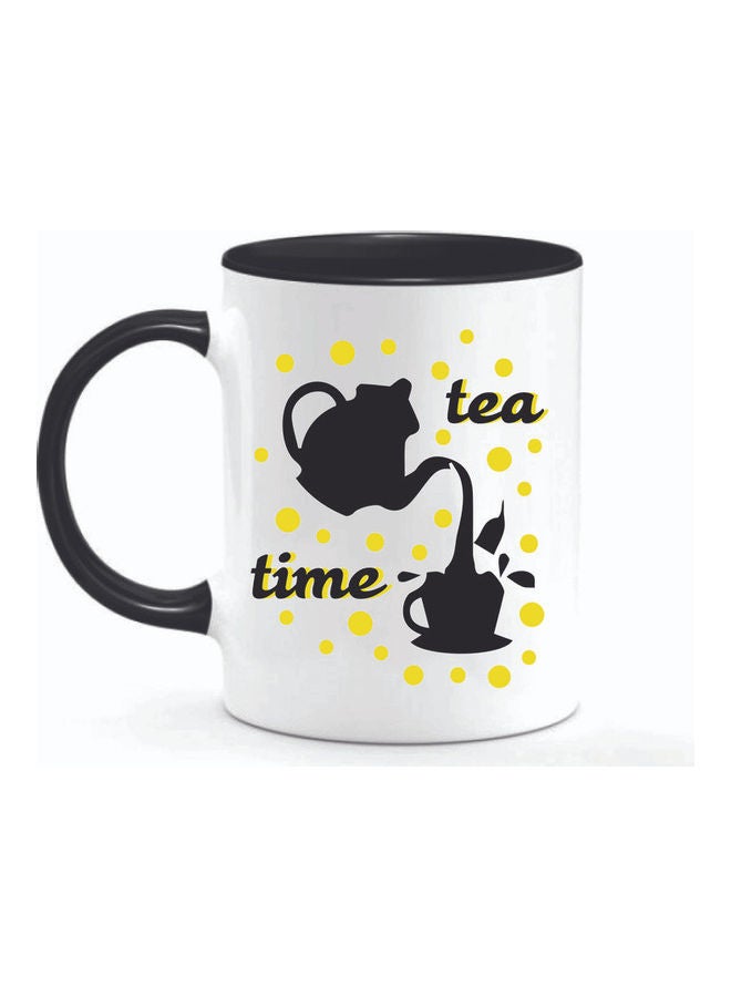 مج من السيراميك بطبعة عبارة "Tea Time" متعدد الألوان
