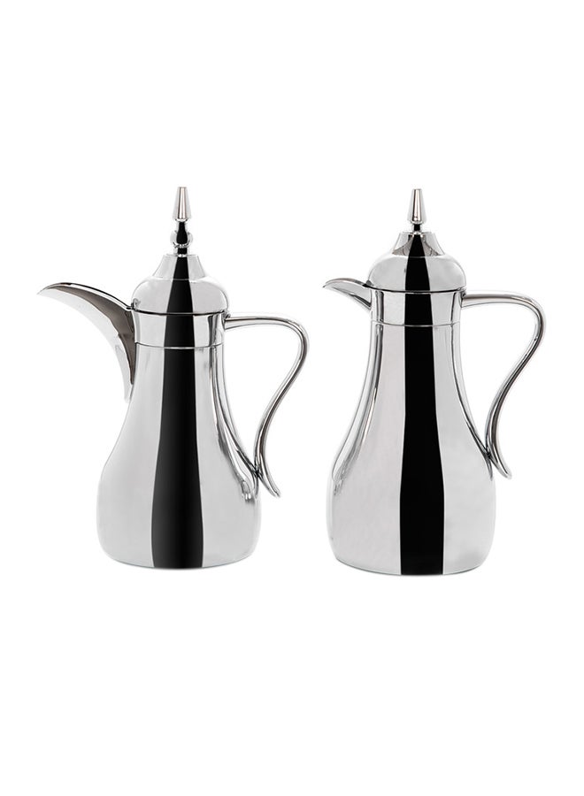 دلتي طقم ترمس معزول من قطعتين فضي 1لترات - Image 1