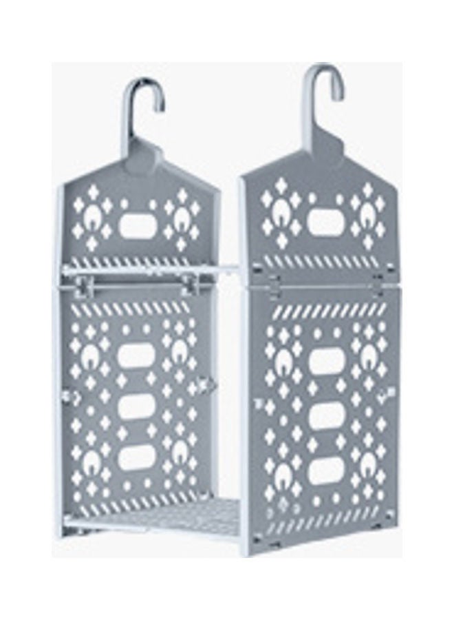 fashionhome 2 Layered Wardrobe Plastic Storage Rack Grey 30x31.5x55cm - Image 1