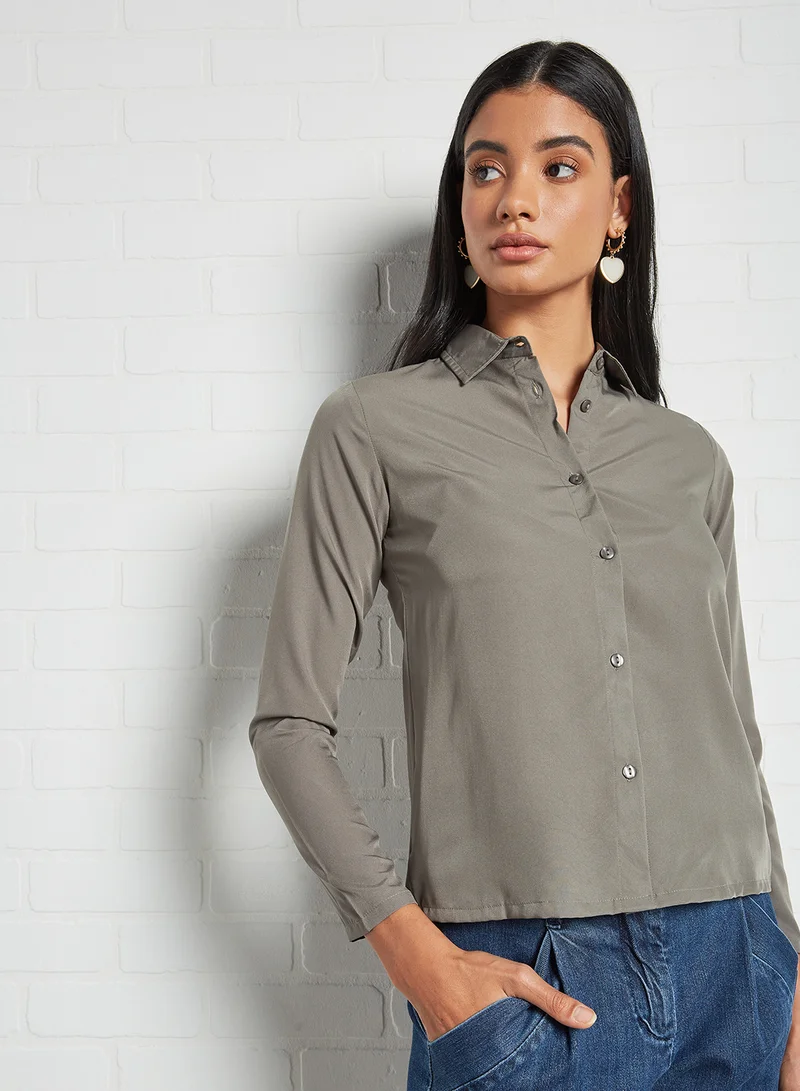 High Streets Plain Shirt Khaki