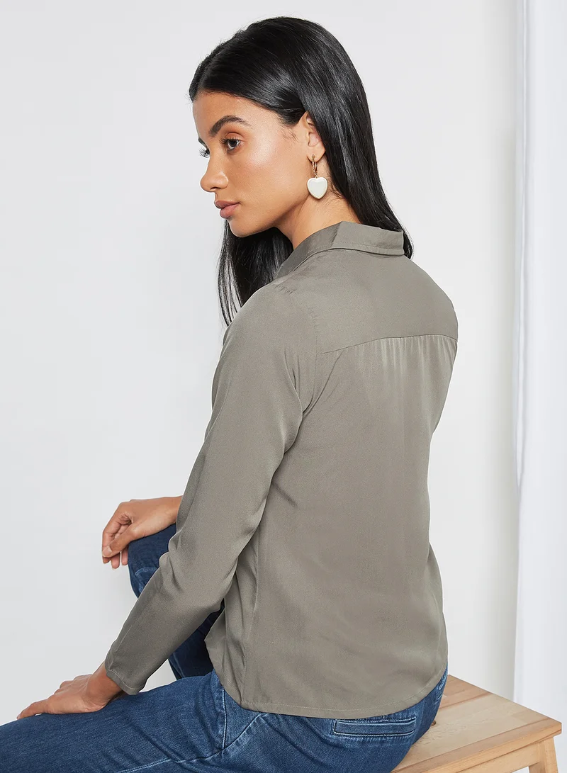 High Streets Plain Shirt Khaki