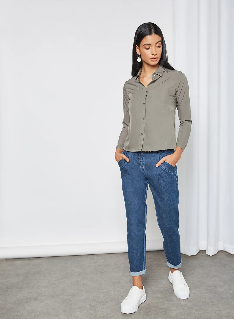 High Streets Plain Shirt Khaki