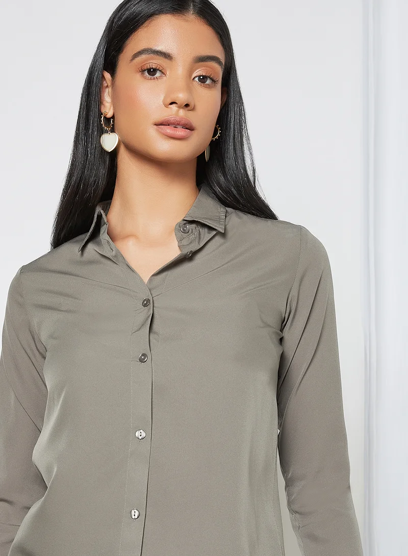 High Streets Plain Shirt Khaki