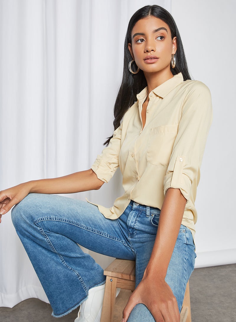 Relaxed Plain Shirt Ivory - v1611771030/N41177882V_1