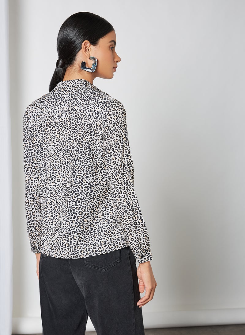 High Streets - Leopard Print Relaxed Shirt Multi - Image 1