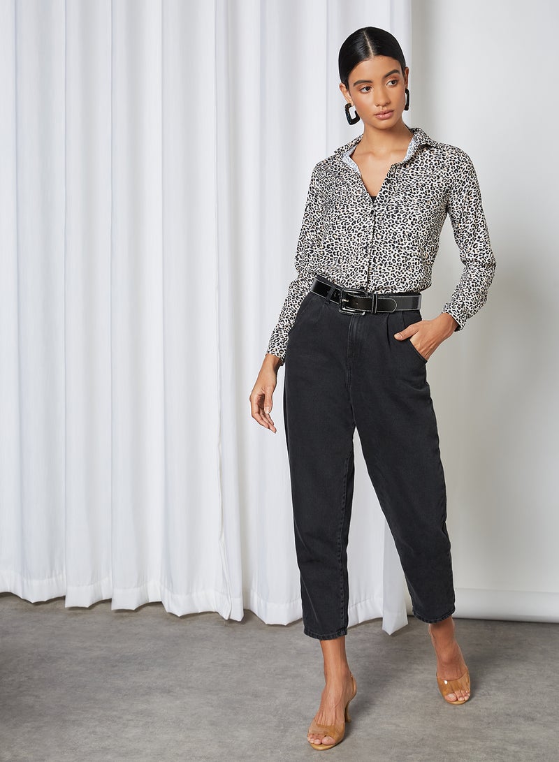 High Streets - Leopard Print Relaxed Shirt Multi - Image 1