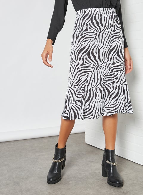 Zebra Print Skirt Multi