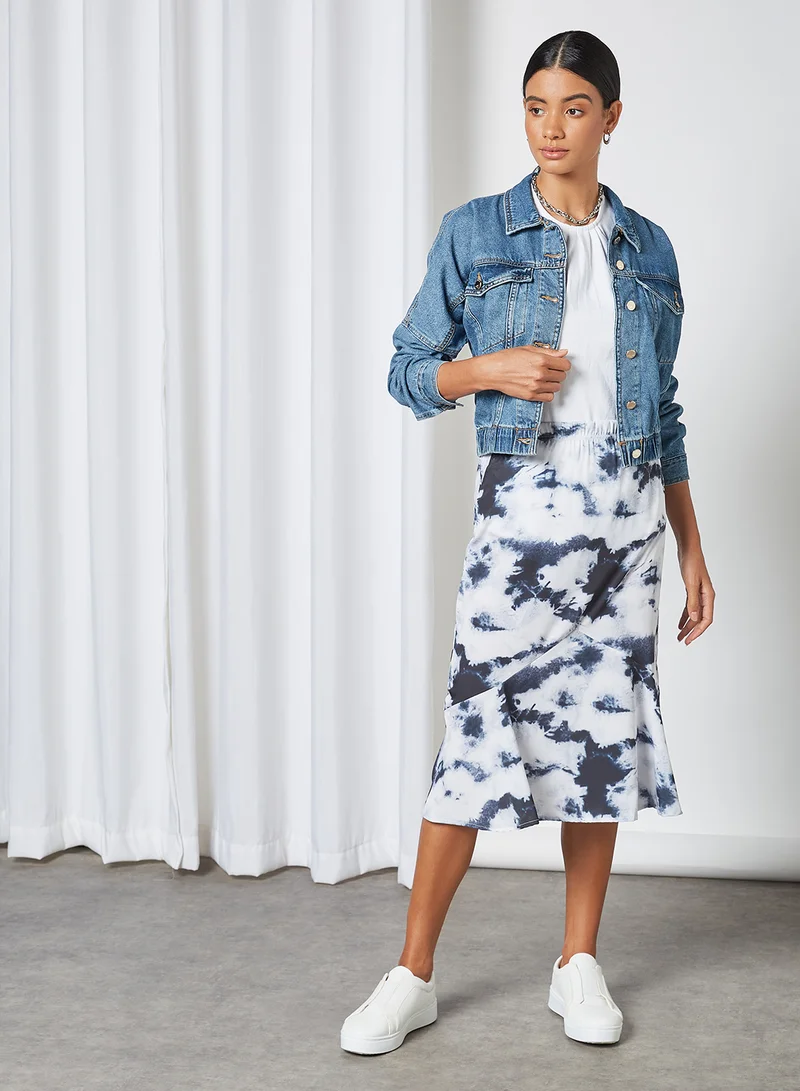 High Streets Tie-Dye Print Skirt Multi