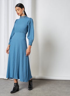 GHOSPELL Open Back Midi Dress Blue  - Image 3