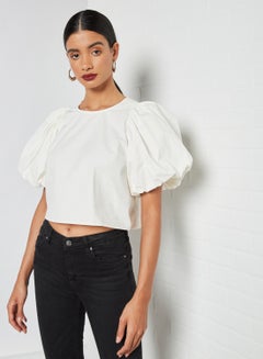 GHOSPELL Puff Sleeve Top Ivory  - Image 1