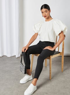 GHOSPELL Puff Sleeve Top Ivory  - Image 3