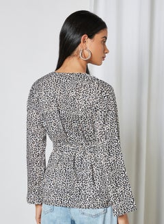 High Streets Leopard Print Belted Top Multi  - Image 2