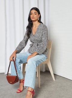 High Streets Leopard Print Belted Top Multi  - Image 3