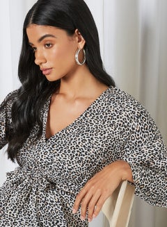 High Streets Leopard Print Belted Top Multi  - Image 4