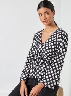 Polka Dot Belted Top Black - v1611771042/N41177946V_1