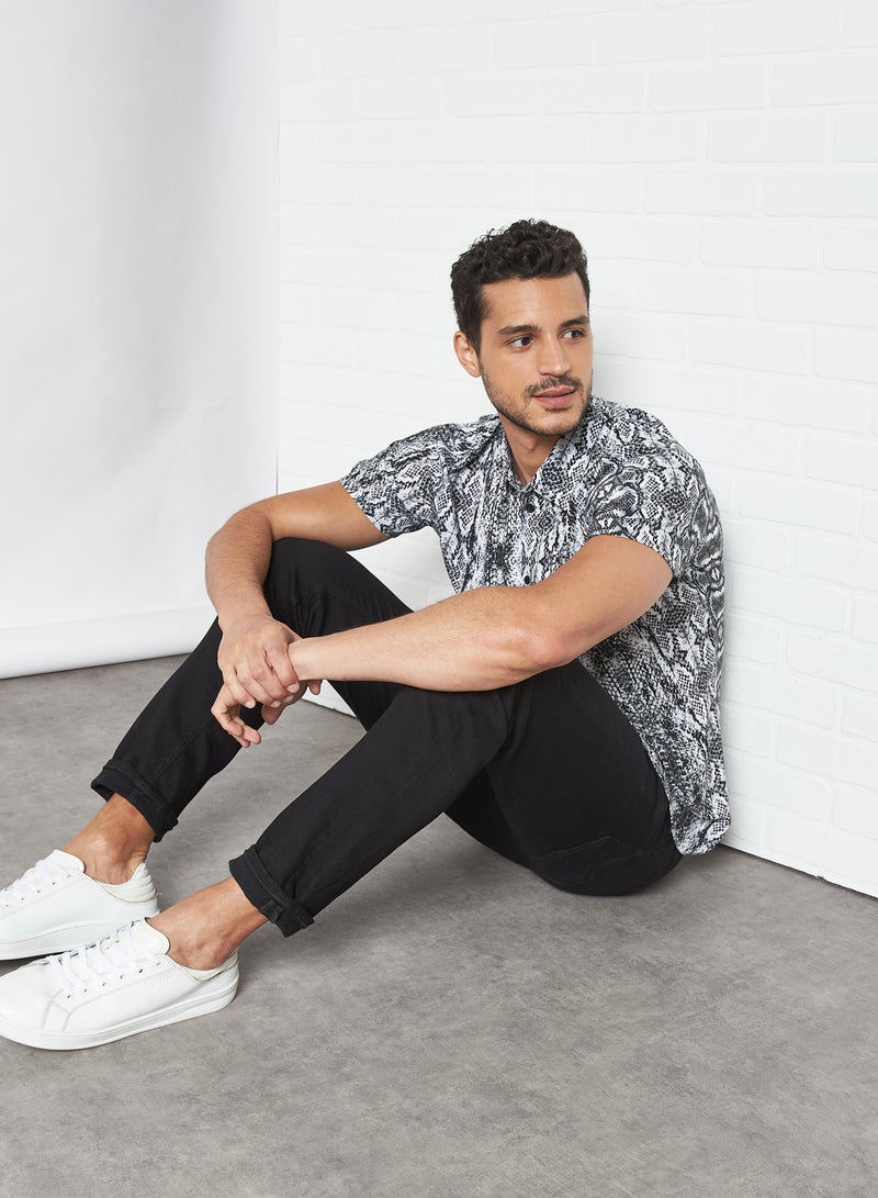 STATE 8 - Relaxed Snakeskin Print Shirt Multi - Image 1