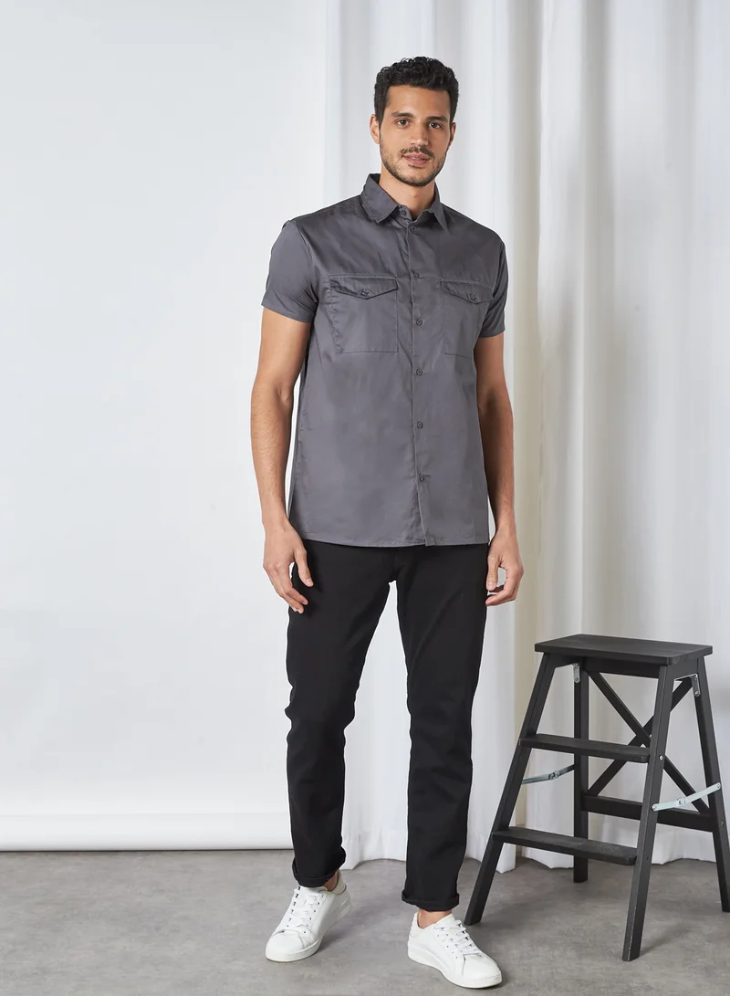 STATE 8 Plain Shirt Grey