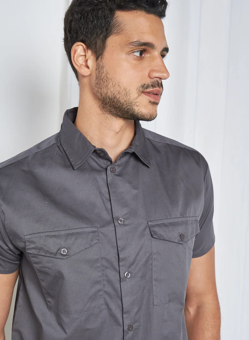STATE 8 Plain Shirt Grey