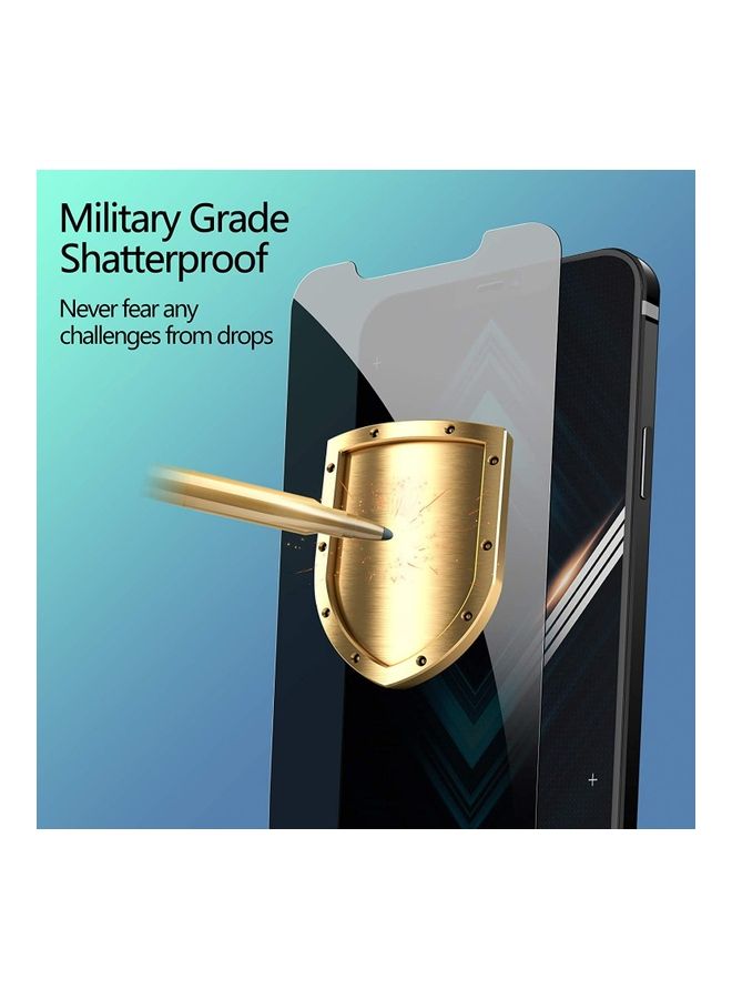 روك بو طقم لاصقات لحماية الشاشة مكون من قطعتين مع قطعتين من واقيات الكاميرا لهاتف آيفون 12 برو ماكس أسود - Image 5