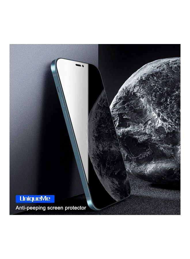 روك بو طقم لاصقات حماية للشاشة مكون من قطعتين مع قطعتين من واقيات الكاميرا لهاتف آيفون 12 برو أسود - Image 2