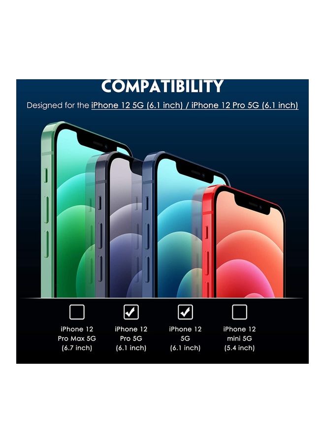 Rock Pow 2-Piece Tempered Glass Privacy Screen Protector For iPhone 12/12 Pro Black - Image 2