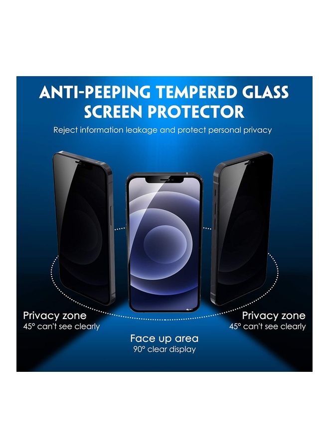 Rock Pow 2-Piece Tempered Glass Privacy Screen Protector For iPhone 12/12 Pro Black - Image 3