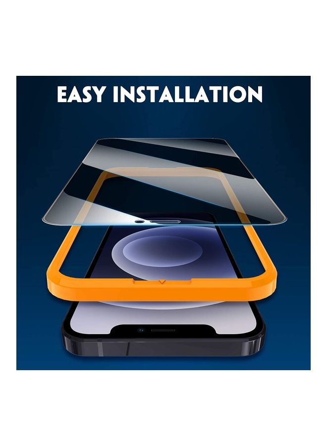 Rock Pow 2-Piece Tempered Glass Privacy Screen Protector For iPhone 12/12 Pro Black - Image 4