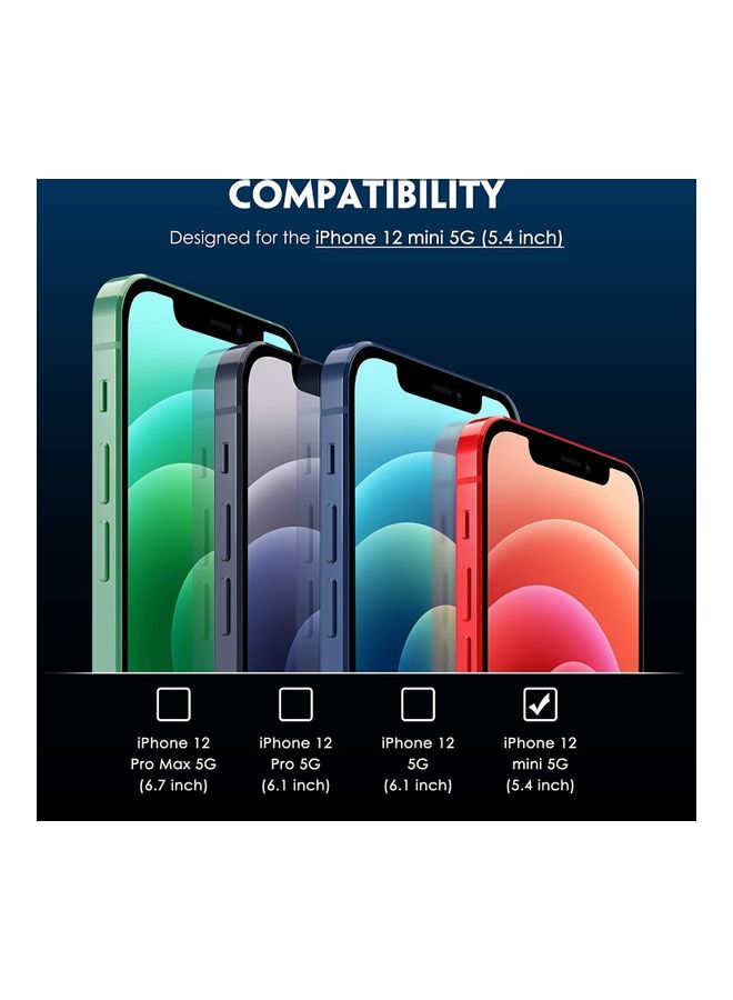 Rock Pow 2-Piece Tempered Glass Privacy Screen Protector For iPhone 12 Mini Black - Image 2