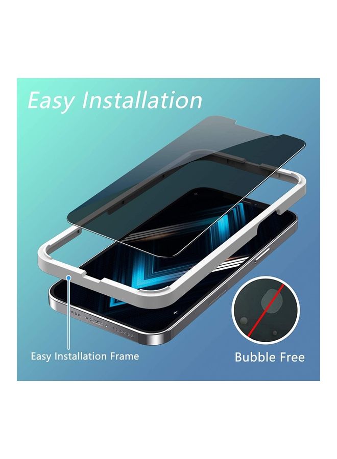 Rock Pow 2-Piece Tempered Glass Privacy Screen Protector For iPhone 12 Mini Black - Image 4