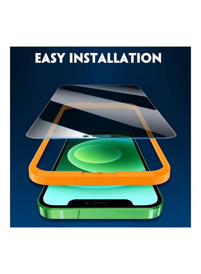 روك بو طقم لاصقات حماية للشاشة مكون من قطعتين ومزود بخاصية حماية الخصوصية لهاتف آيفون 12 برو ماكس أسود - Image 4