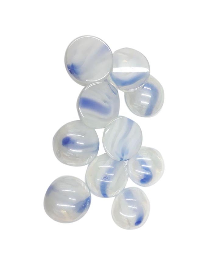 25-Piece Glass Beads White/Blue 1.4cm - Image 1