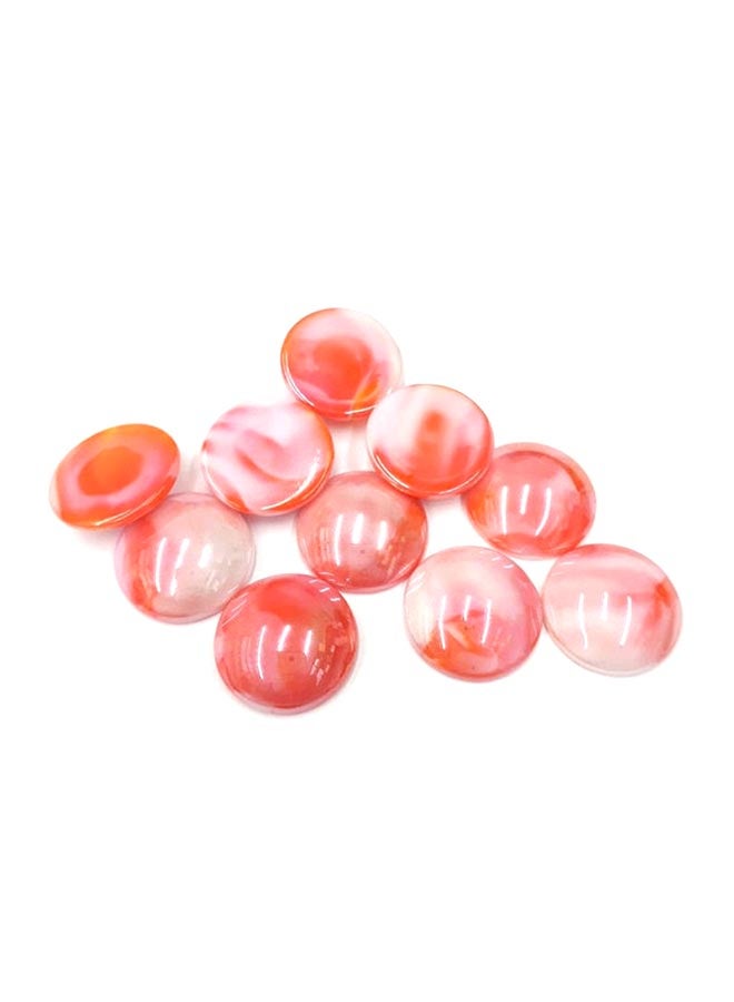 25-Piece Glass Beads White/Orange 1.4cm - Image 1
