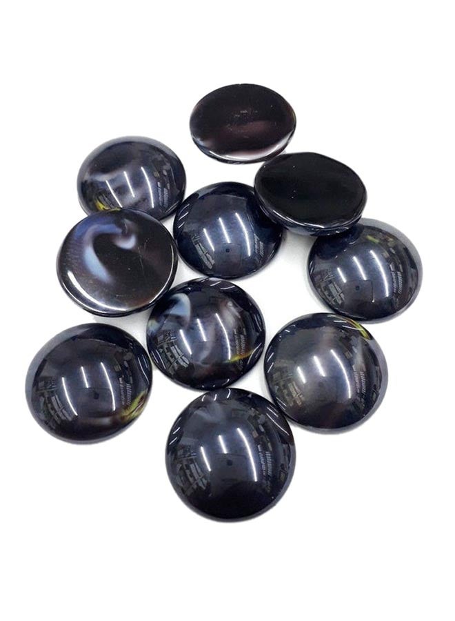 25-Piece Glass Beads Black 1.4cm - Image 1