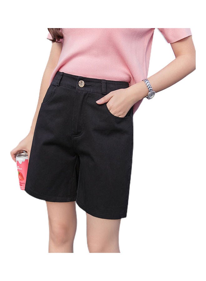 Candy Colour Straight Short Pant Black  - Image 1