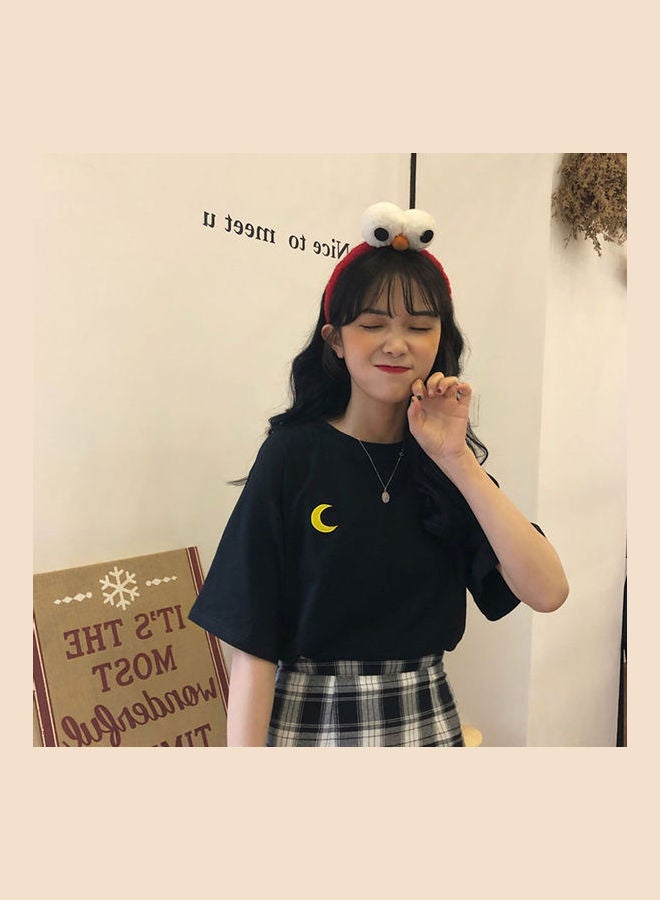 Women Spring Summer Loose T-Shirt Black - Image 2