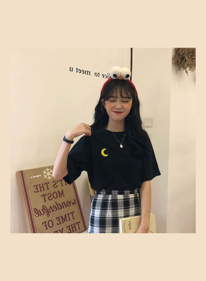 Women Spring Summer Loose T-Shirt Black - Image 3