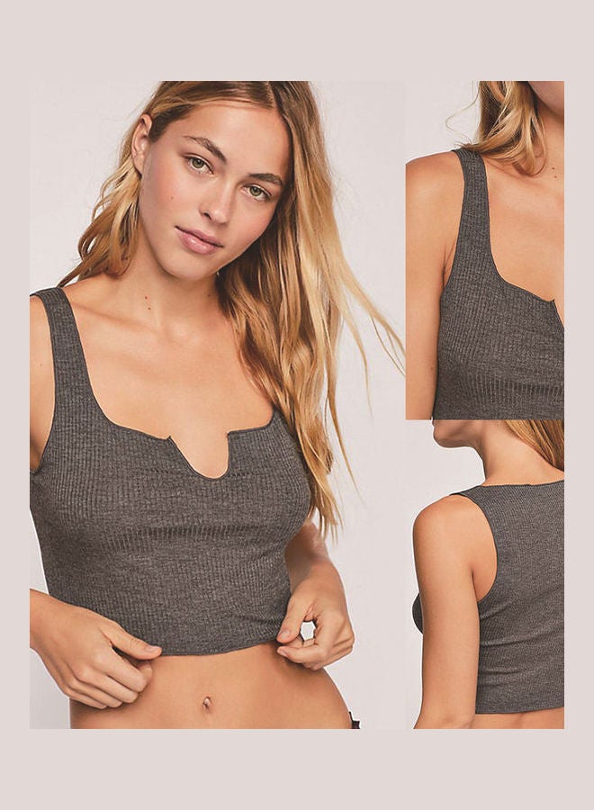 Sling Vest Crop Top Grey