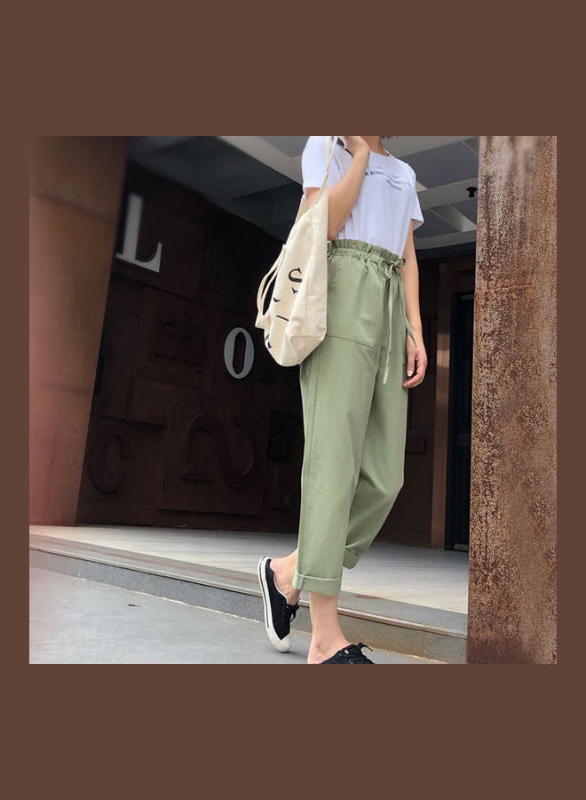 Harlan Loose Wide-Leg Trouser Army Green - Image 4